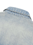 Veste en jean zippée à délavage vintage