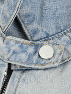 Veste en jean zippée à délavage vintage
