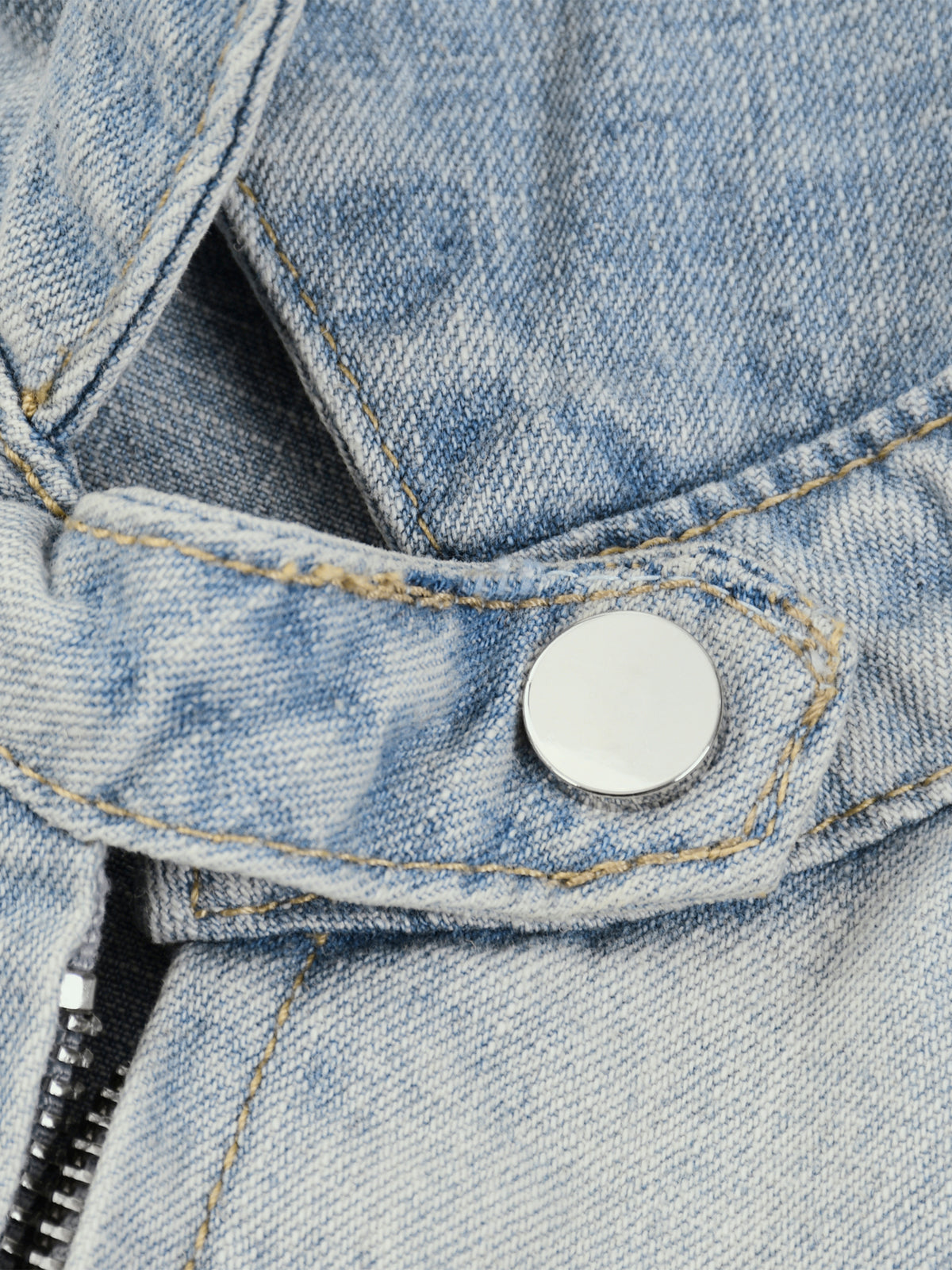 Veste en jean zippée à délavage vintage