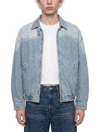 Veste en jean zippée à délavage vintage