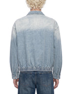 Veste en jean zippée à délavage vintage