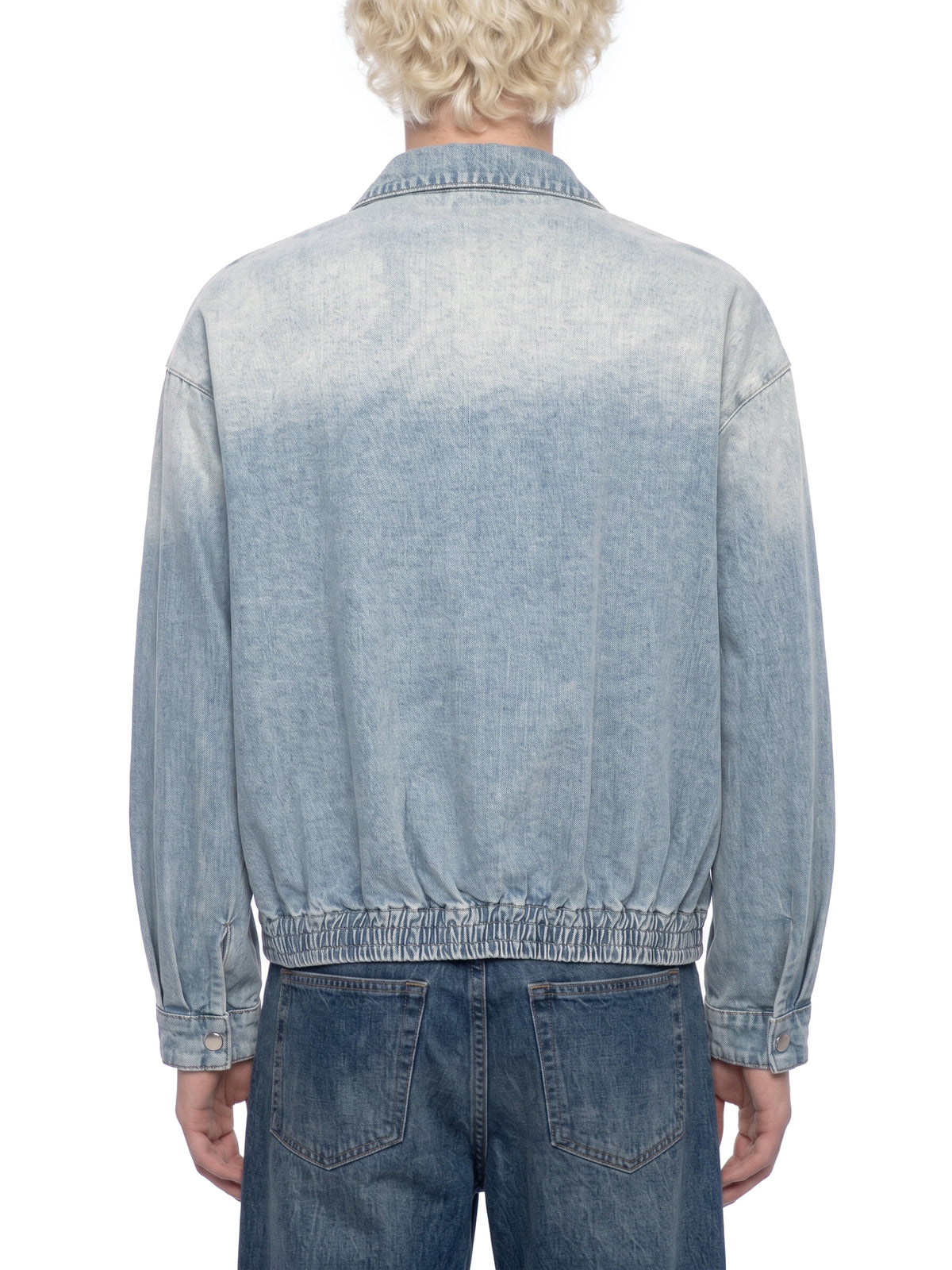 Veste en jean zippée à délavage vintage