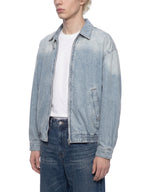 Veste en jean zippée à délavage vintage