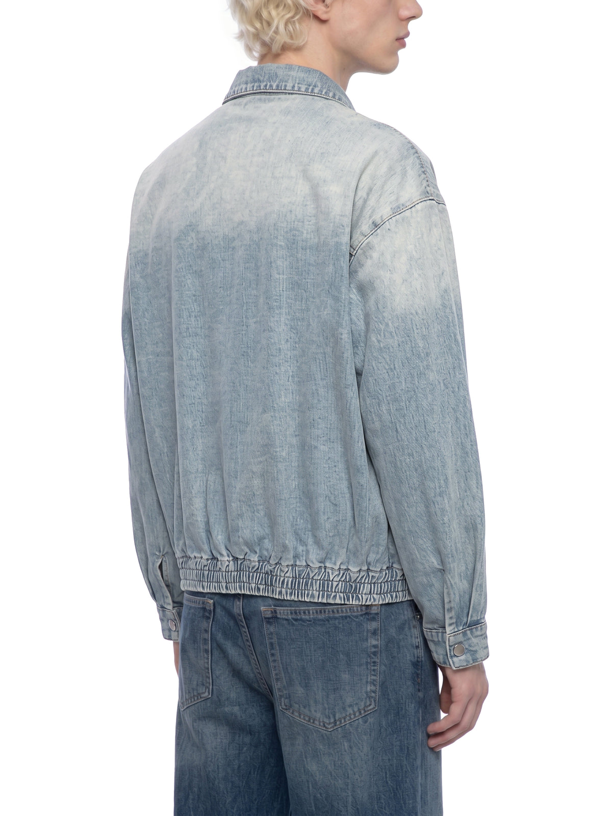 Veste en jean zippée à délavage vintage