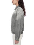 Veste en jean zippée à délavage vintage