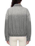 Veste en jean zippée à délavage vintage