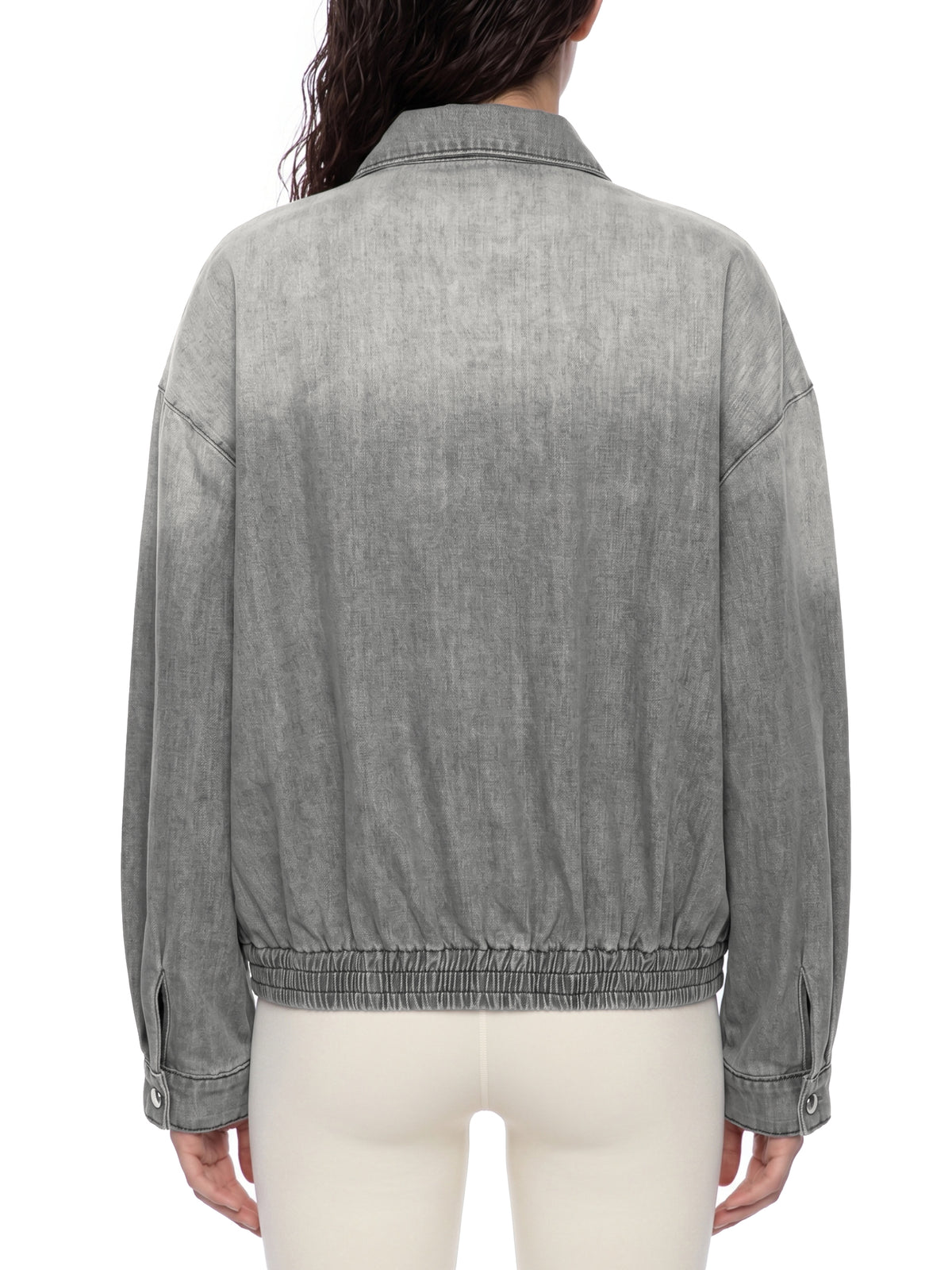 Veste en jean zippée à délavage vintage