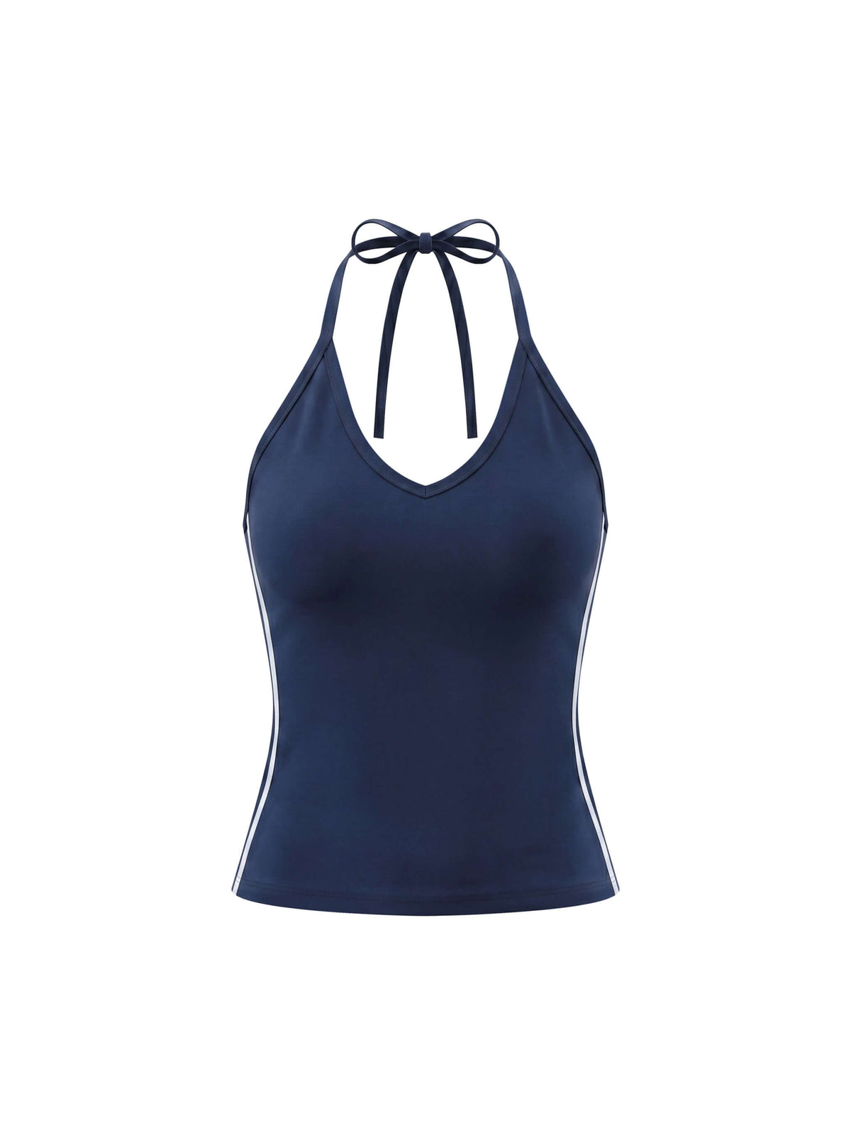 women's color block halter crop top