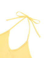 women's color block halter crop top