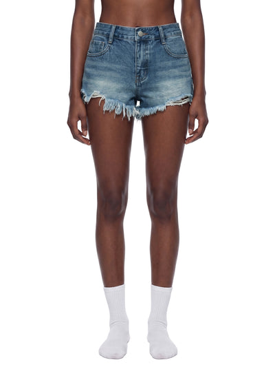 Short en Jean Délavé Vintage