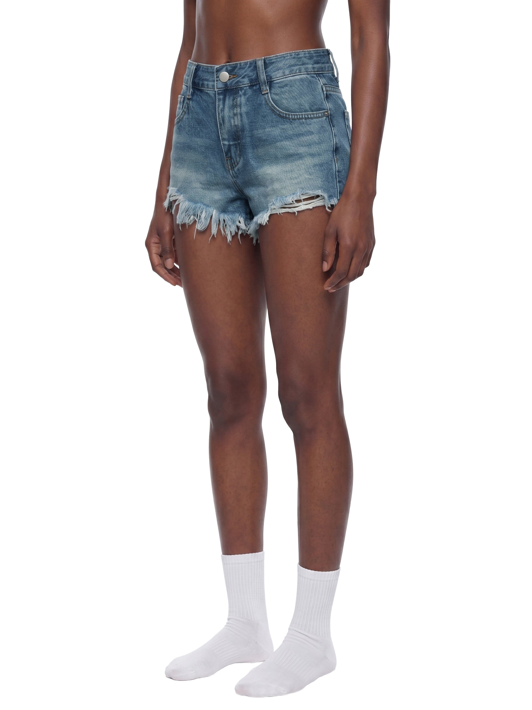 Short en Jean Délavé Vintage