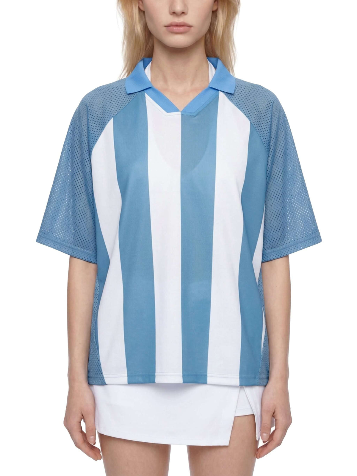 Unisex Striped Mesh Soccer Jersey