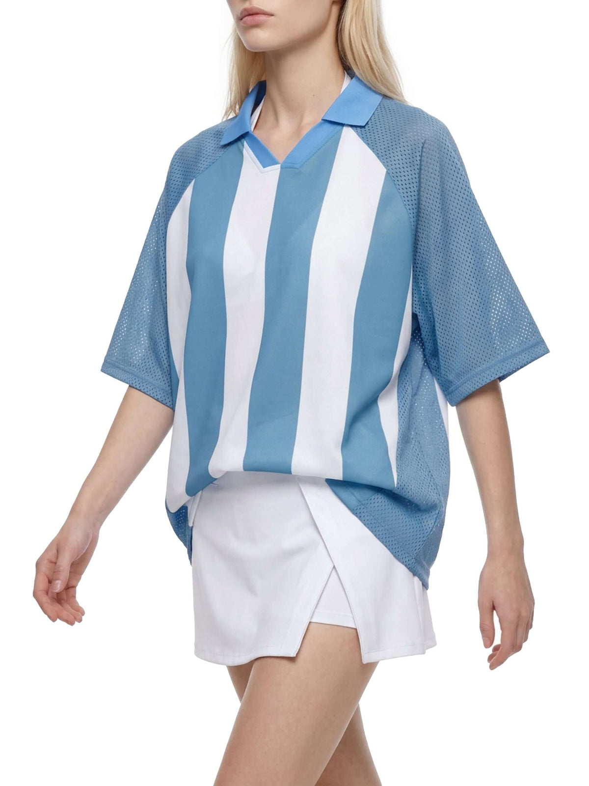 Unisex Striped Mesh Soccer Jersey