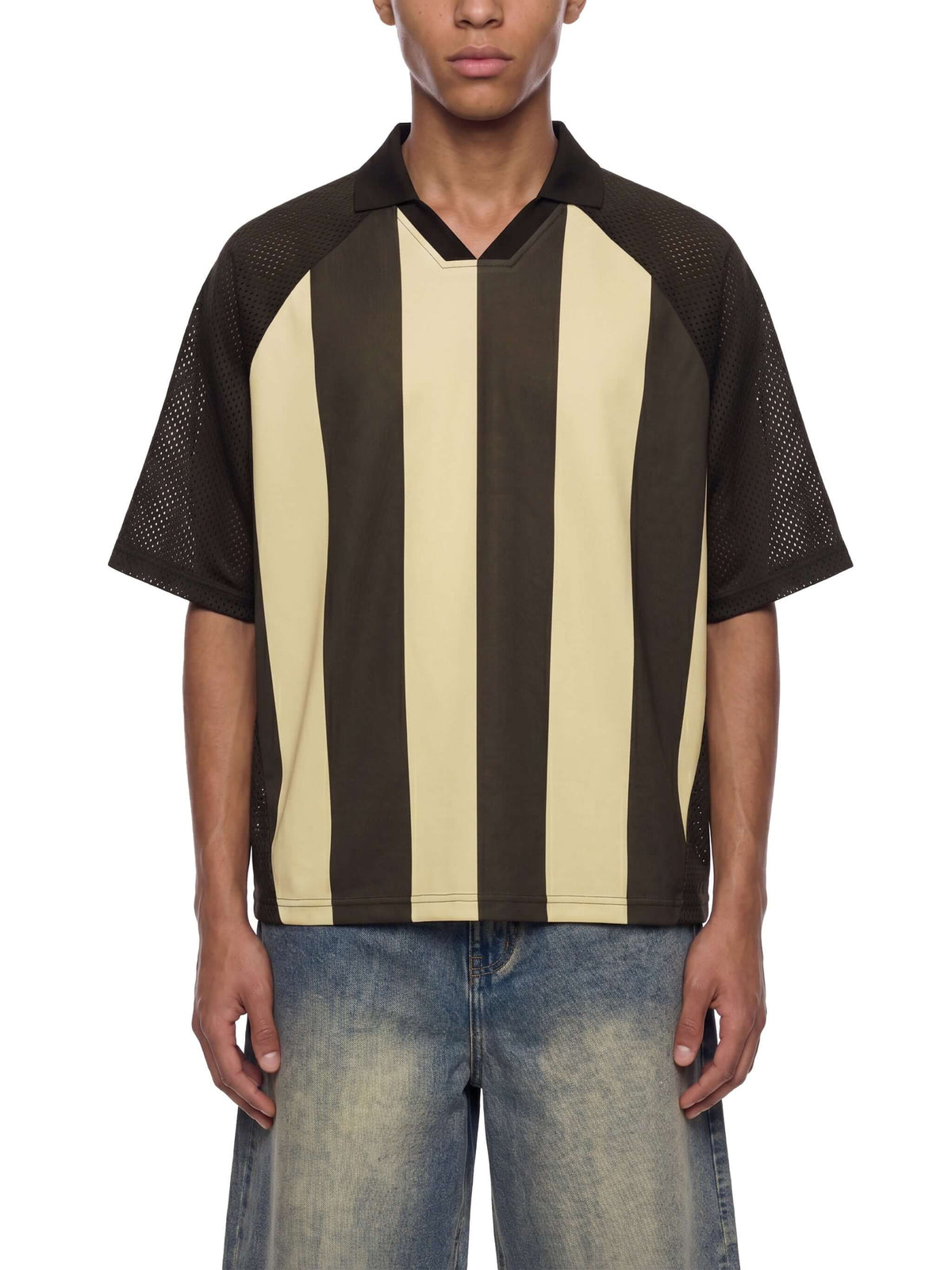 Unisex Striped Mesh Soccer Jersey
