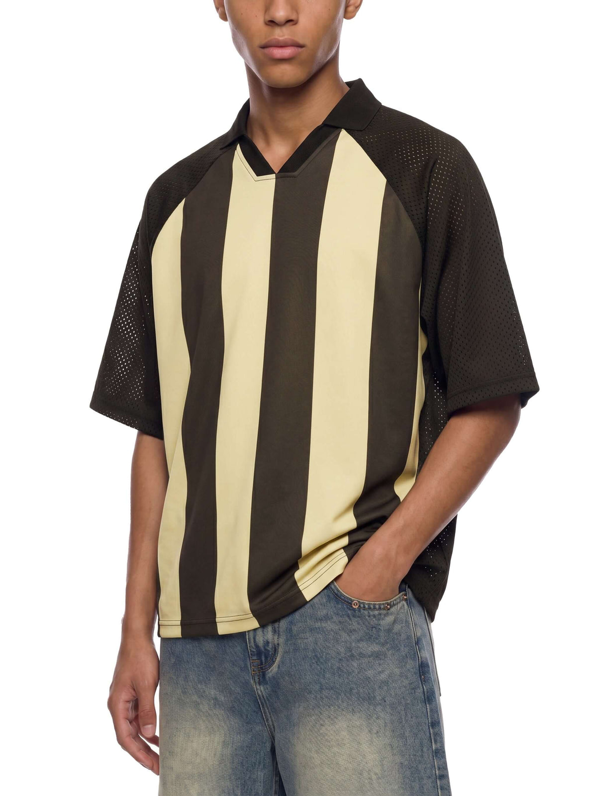 Unisex Striped Mesh Soccer Jersey