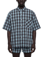 Chemise à carreaux manches courtes coupe boxy