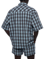 Chemise à carreaux manches courtes coupe boxy