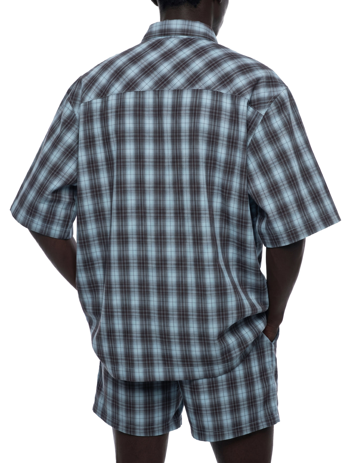Chemise à carreaux manches courtes coupe boxy
