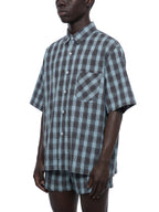 Chemise à carreaux manches courtes coupe boxy