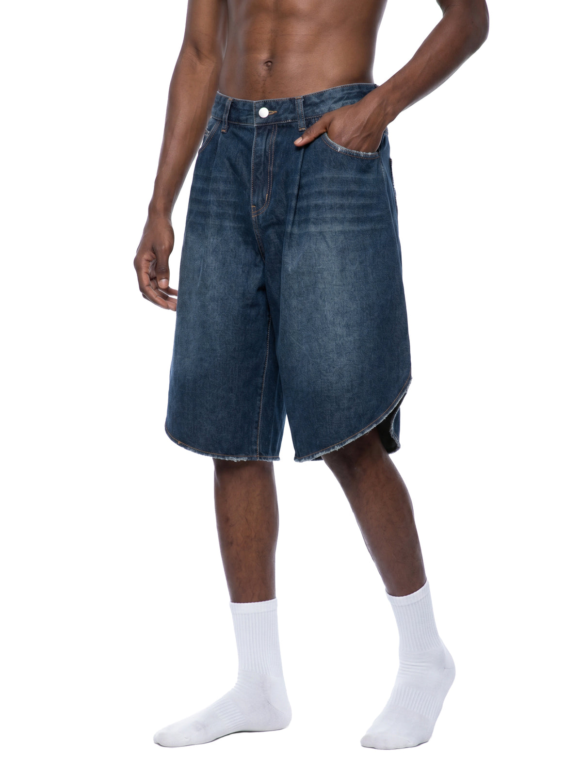 Short en jean à jambes larges homme