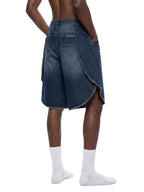 Short en jean à jambes larges homme