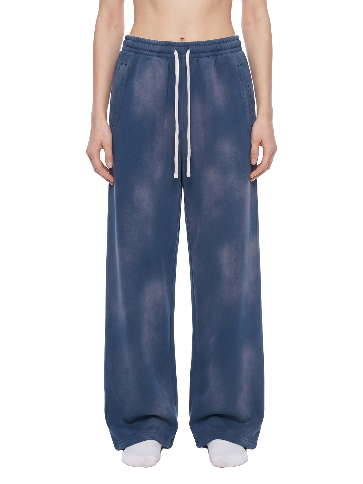 Pantalon de jogging évasé en polaire délavé