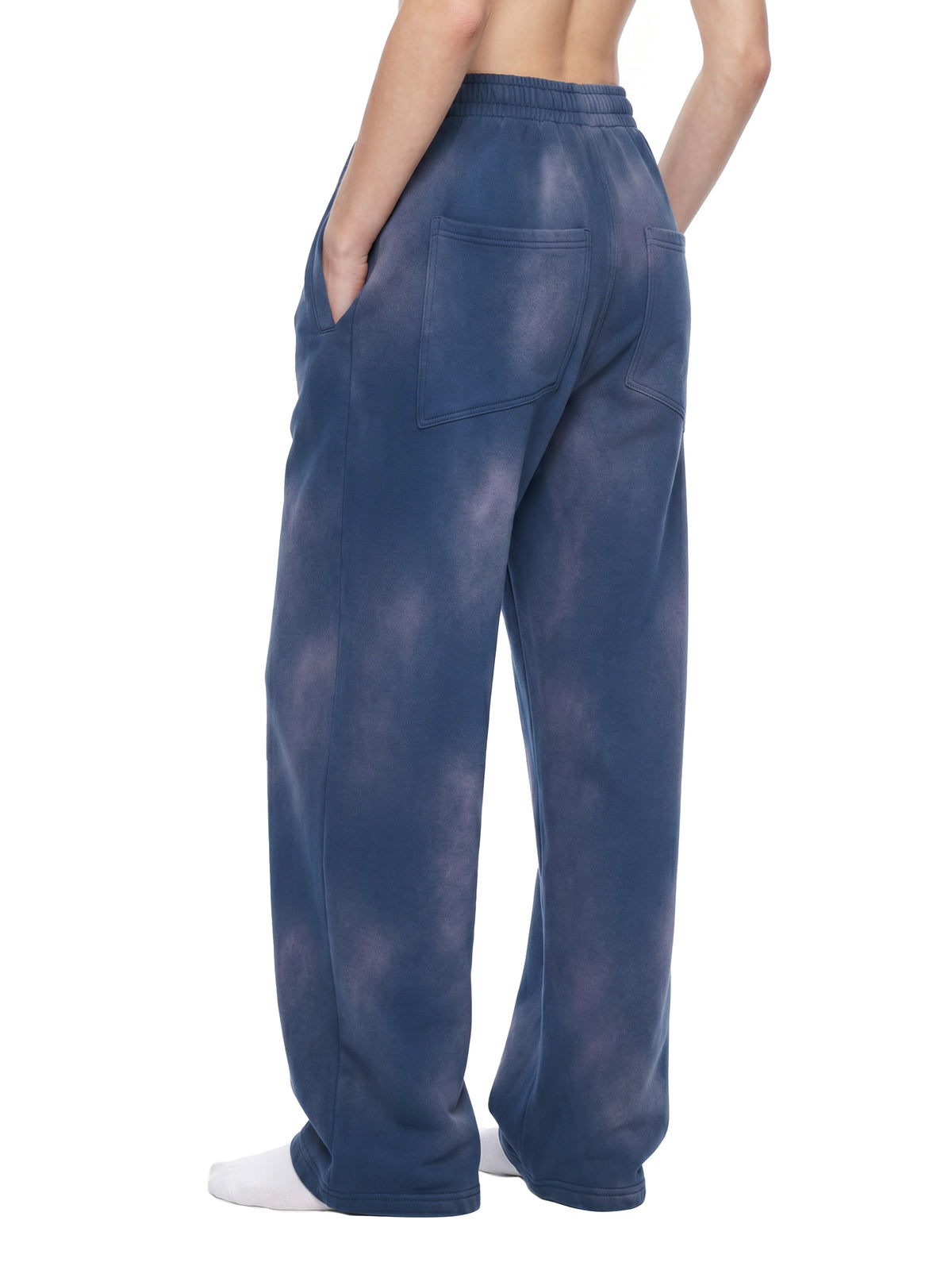 Pantalon de jogging évasé en polaire délavé