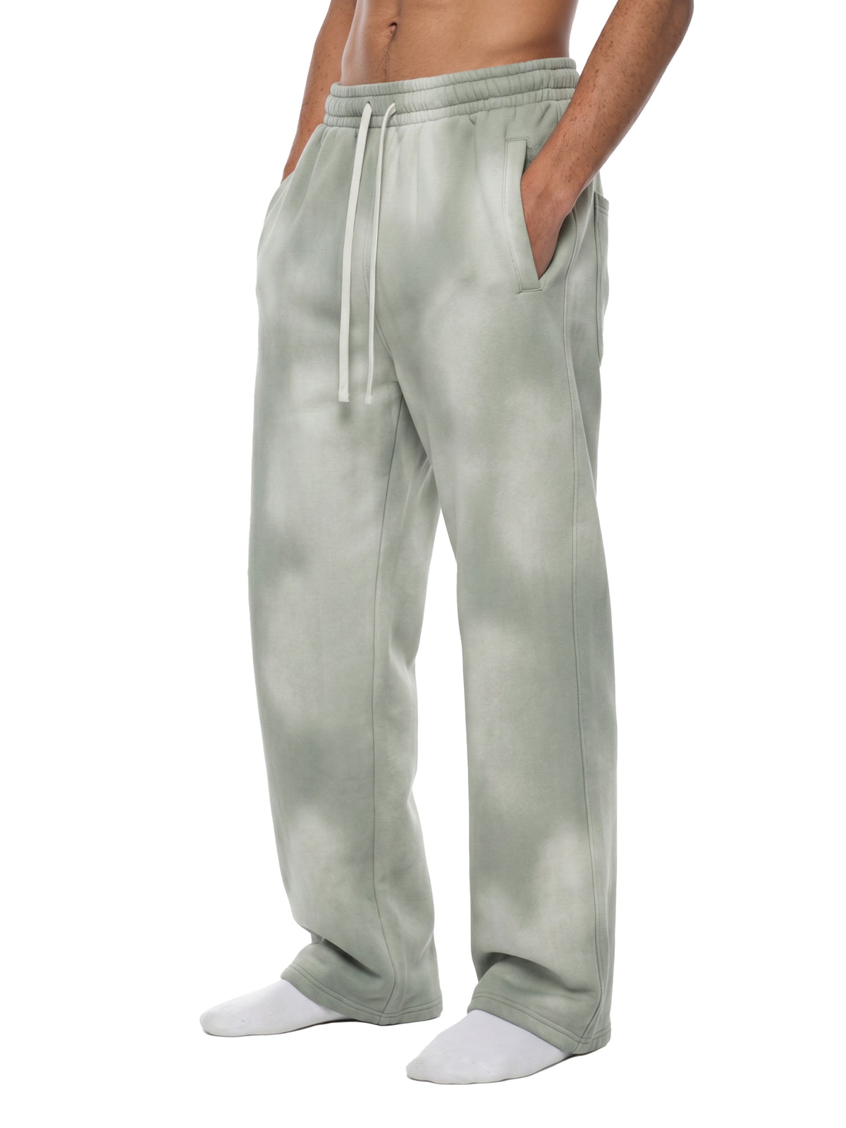 Pantalon de jogging évasé en polaire délavé