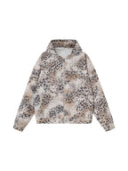 Sweat à capuche zippé léopard vintage