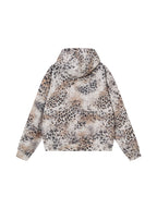 Sweat à capuche zippé léopard vintage