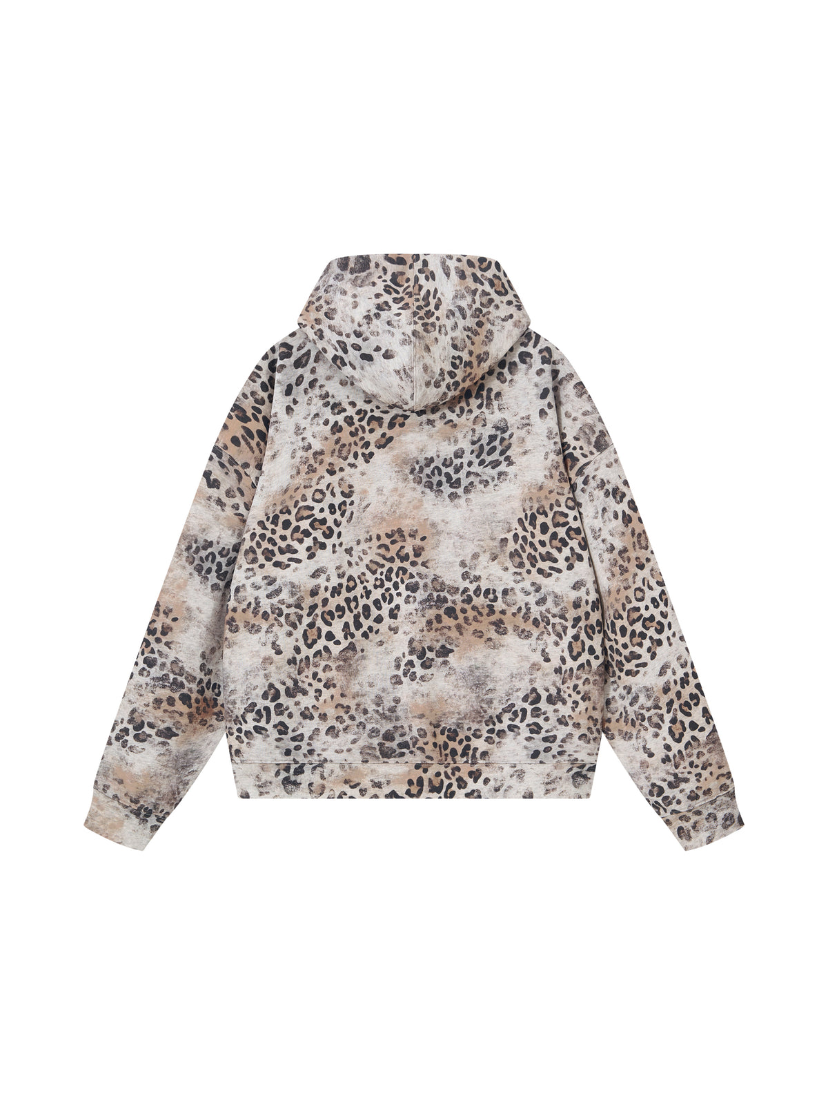 Sweat à capuche zippé léopard vintage