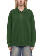sweat-shirt vintage col zippé unisexe