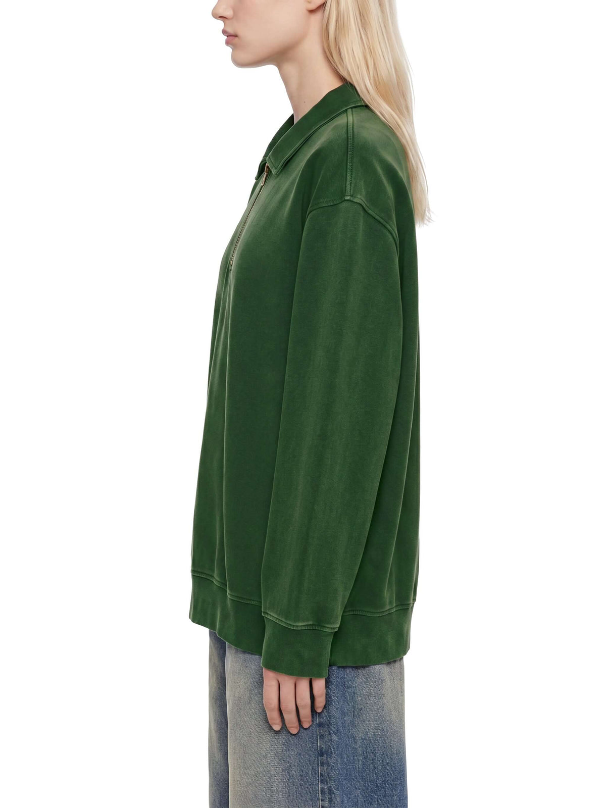 sweat-shirt vintage col zippé unisexe