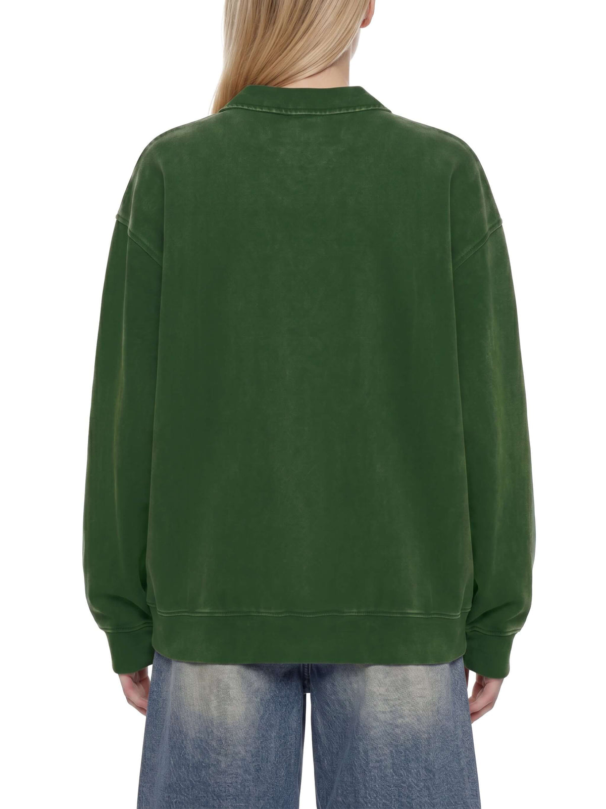 sweat-shirt vintage col zippé unisexe