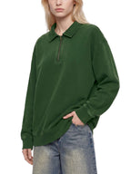 sweat-shirt vintage col zippé unisexe