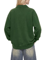 sweat-shirt vintage col zippé unisexe