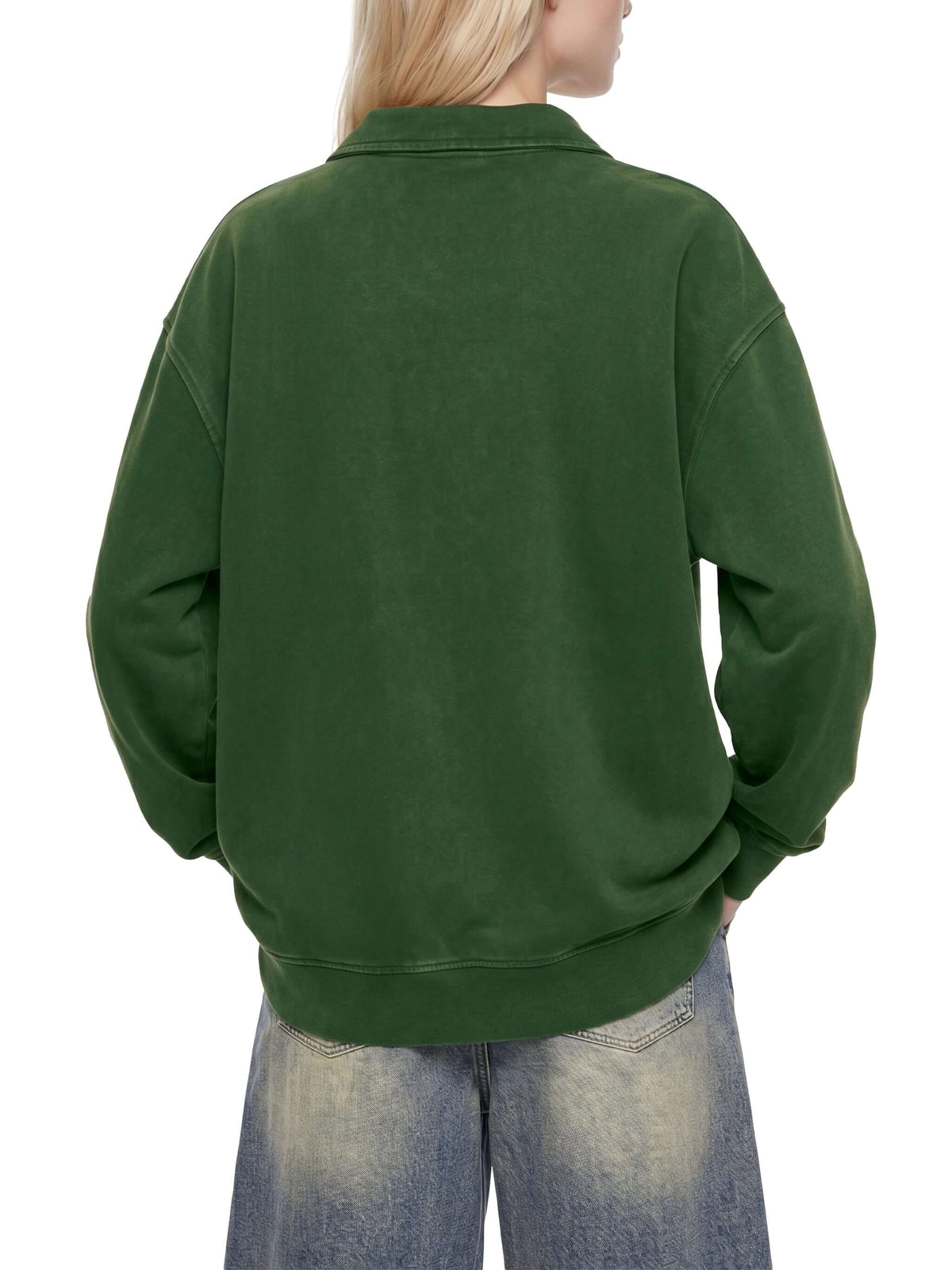 sweat-shirt vintage col zippé unisexe