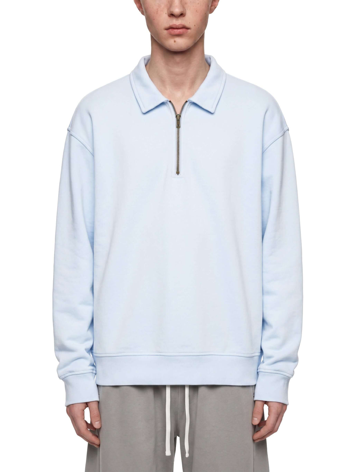 sweat-shirt vintage col zippé unisexe