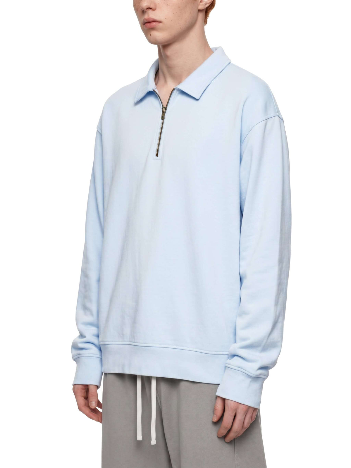 sweat-shirt vintage col zippé unisexe