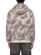 Sweat à capuche zippé léopard vintage