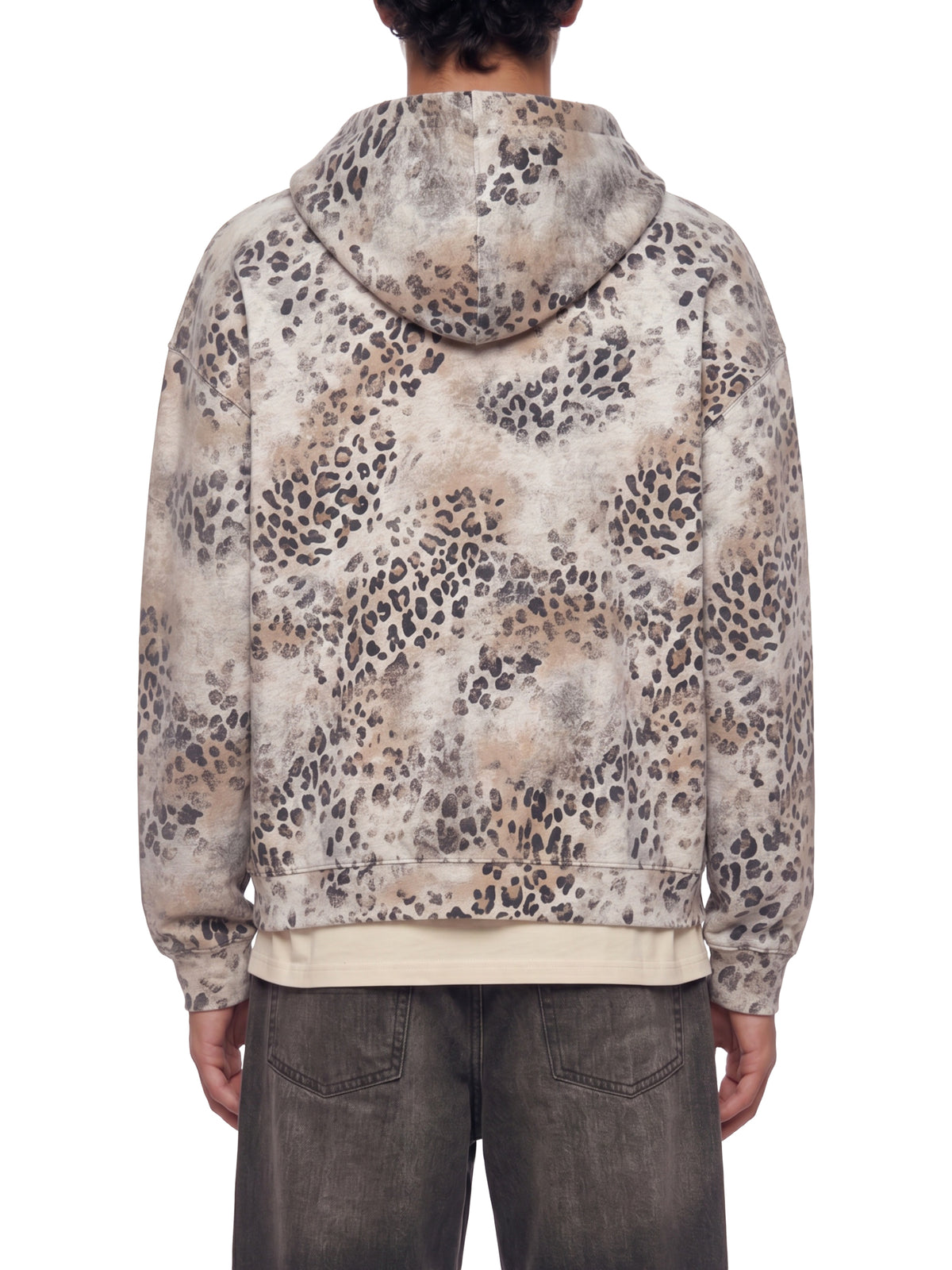 Sweat à capuche zippé léopard vintage