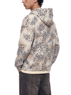 Sweat à capuche zippé léopard vintage