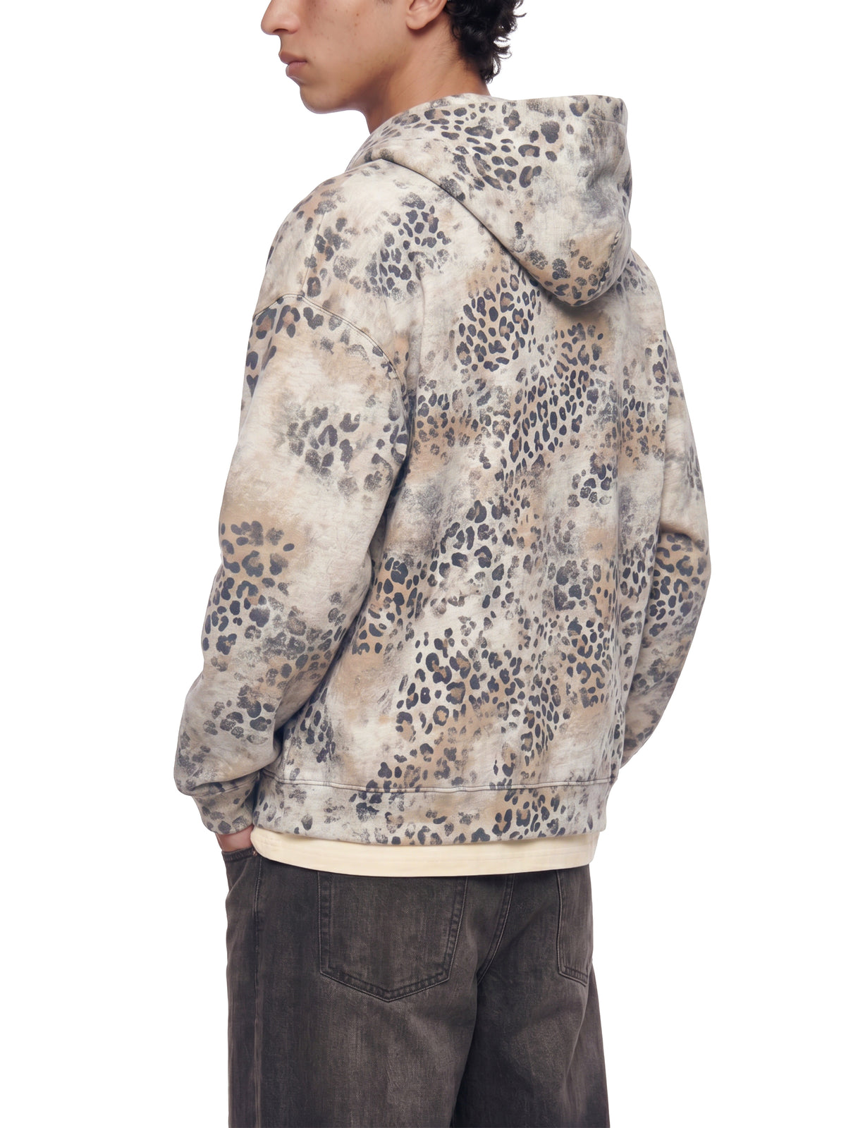 Sweat à capuche zippé léopard vintage