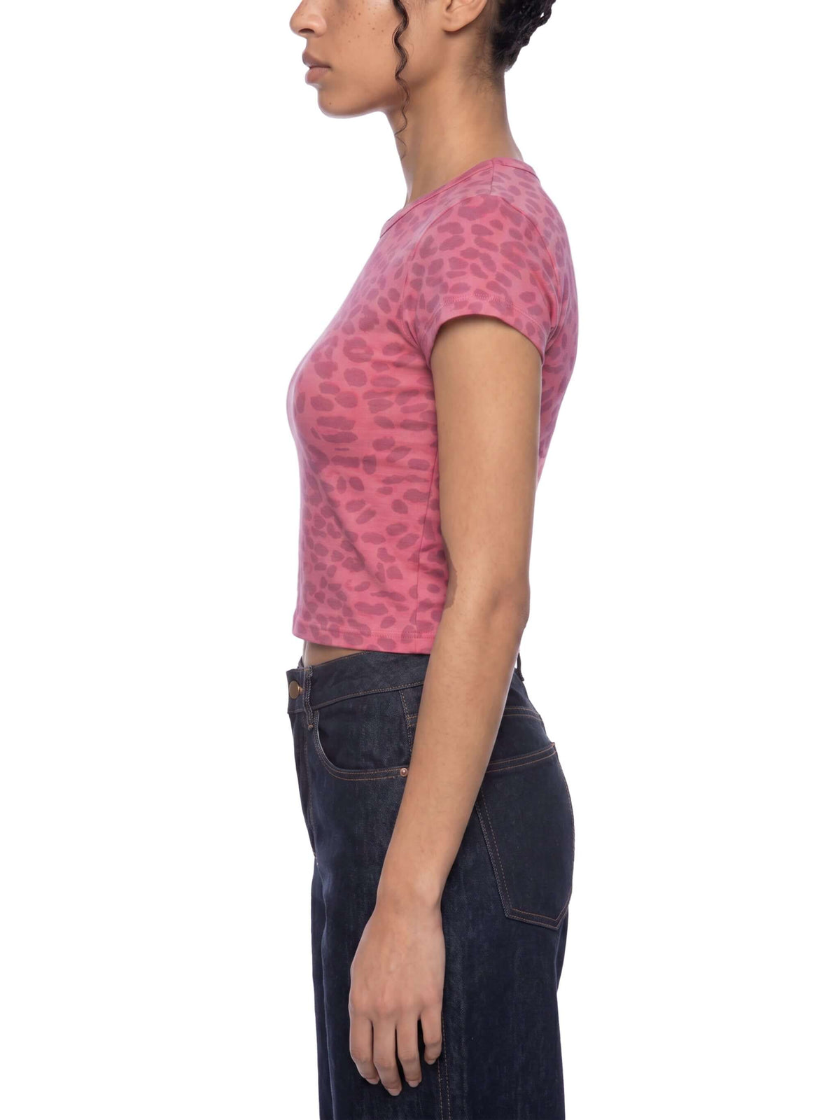 t-shirt en crop imprimé léopard pour femmes