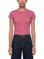 t-shirt en crop imprimé léopard pour femmes
