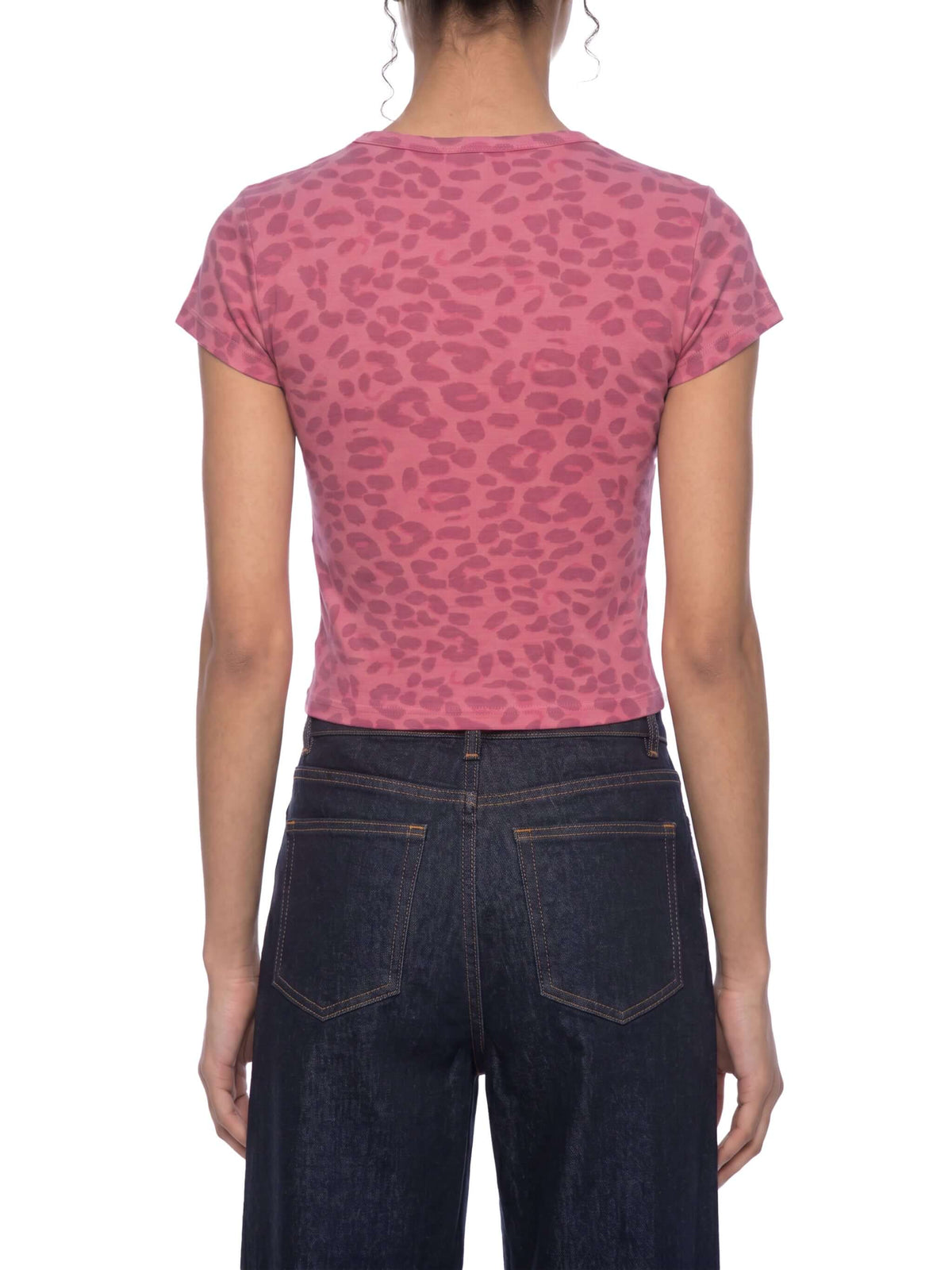 t-shirt en crop imprimé léopard pour femmes