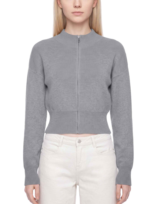 Cardigan Zippé Col Montant