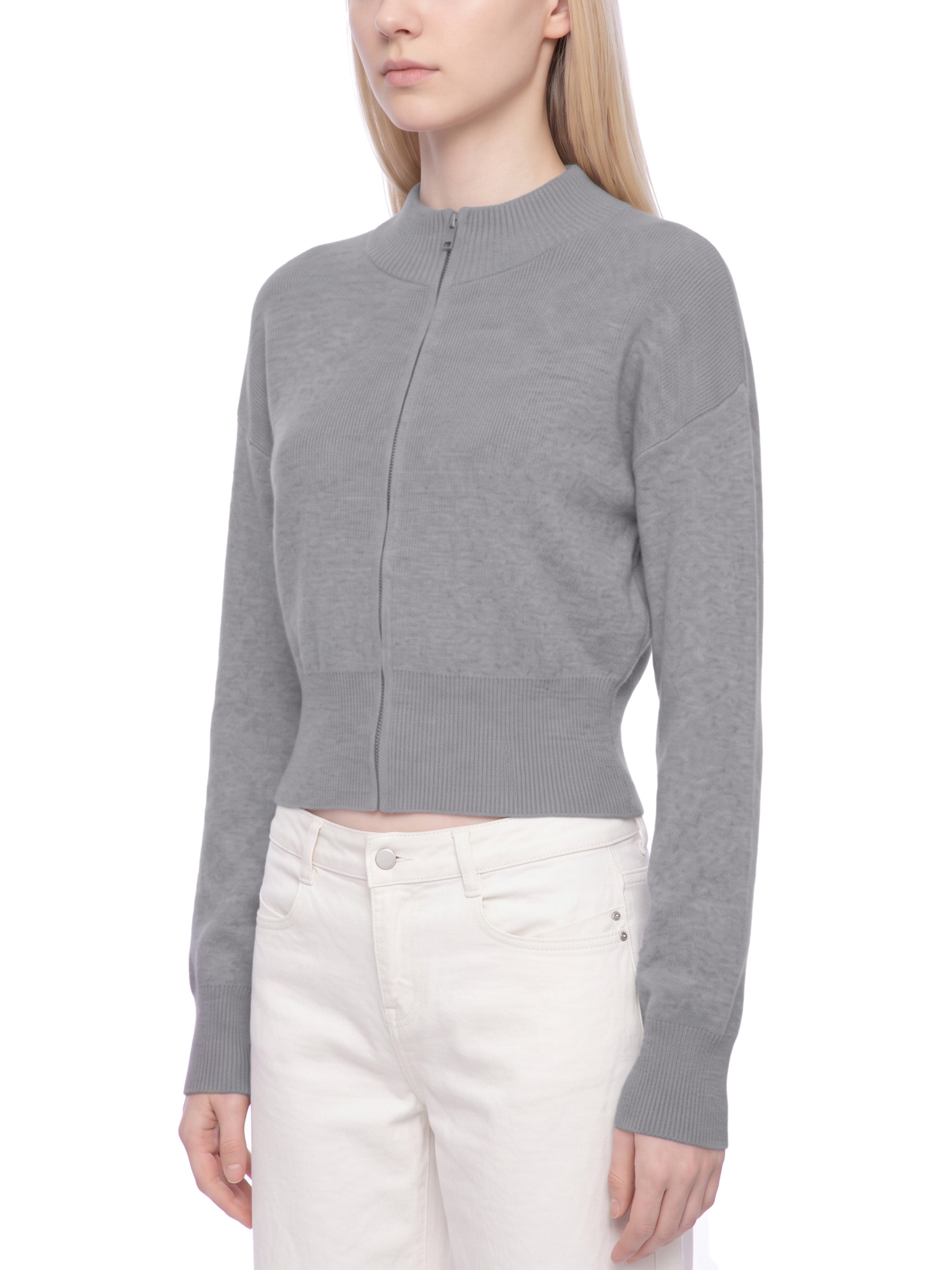Cardigan Zippé Col Montant